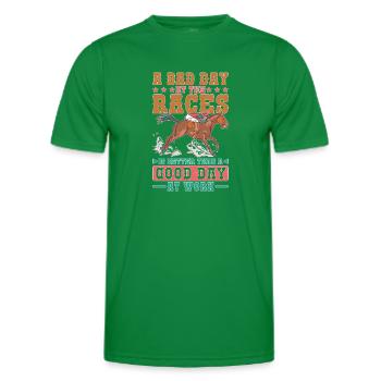 Une mauvaise journée aux courses vaut mieux qu’une journée de travail 1 - T-shirt sport Homme - vert - Devant - AI Model Male 178 dark (178cm)