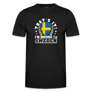 Schweden Landesfarben Sverige Flagge Urlaub - Männer Funktions-T-Shirt - Schwarz - Vorne - AI Model Male 178 dark (178cm)