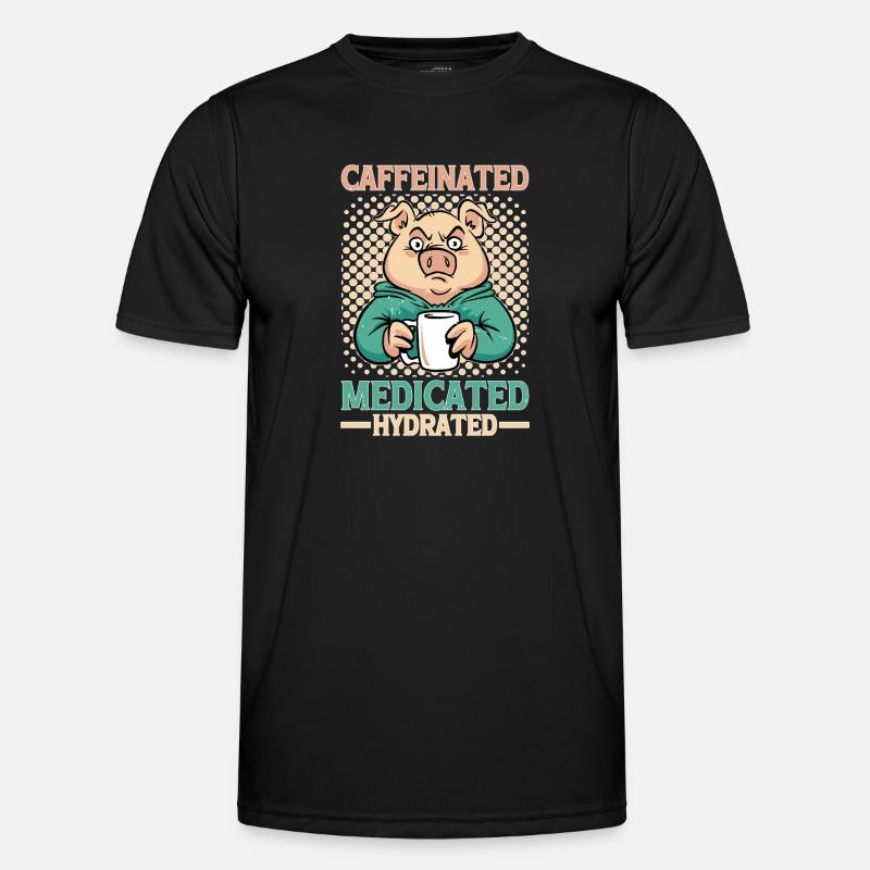 Caffeinated Medicated Hydrated - Männer Funktions-T-Shirt - Schwarz
