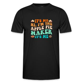 Funny Apple Pie Saying - Men's Functional T-Shirt - black - Front - AI Model Male 178 dark (178cm)