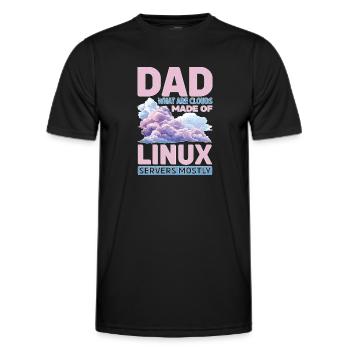 What Are Clouds Made Of, Linux Servers Mostly 32 - Männer Funktions-T-Shirt - Schwarz - Vorne - AI Model Male 178 dark (178cm)