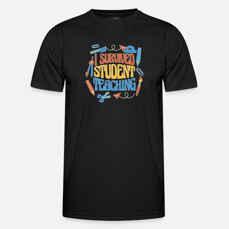 I Survived Student Teaching 6 - Männer Funktions-T-Shirt - Schwarz