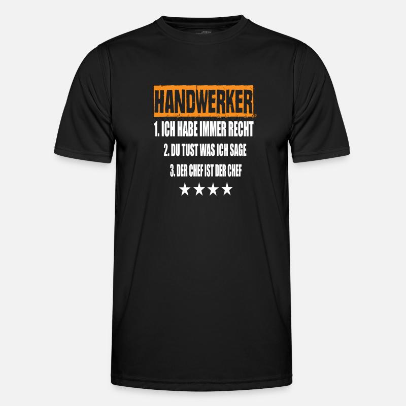 Handwerker - Männer Funktions-T-Shirt - Schwarz