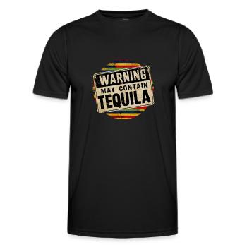 Warning May Contain Tequila 7 - Men's Functional T-Shirt - black - Front - AI Model Male 178 dark (178cm)