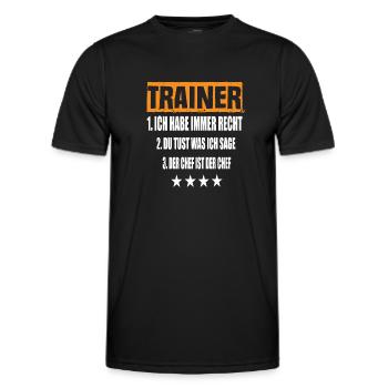 Trainer - Männer Funktions-T-Shirt - Schwarz - Vorne - AI Model Male 178 dark (178cm)