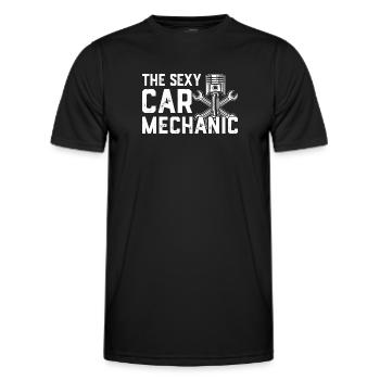 Automobile Mechanic - The Sexy Car Mechanic - Männer Funktions-T-Shirt - Schwarz - Vorne - AI Model Male 178 dark (178cm)