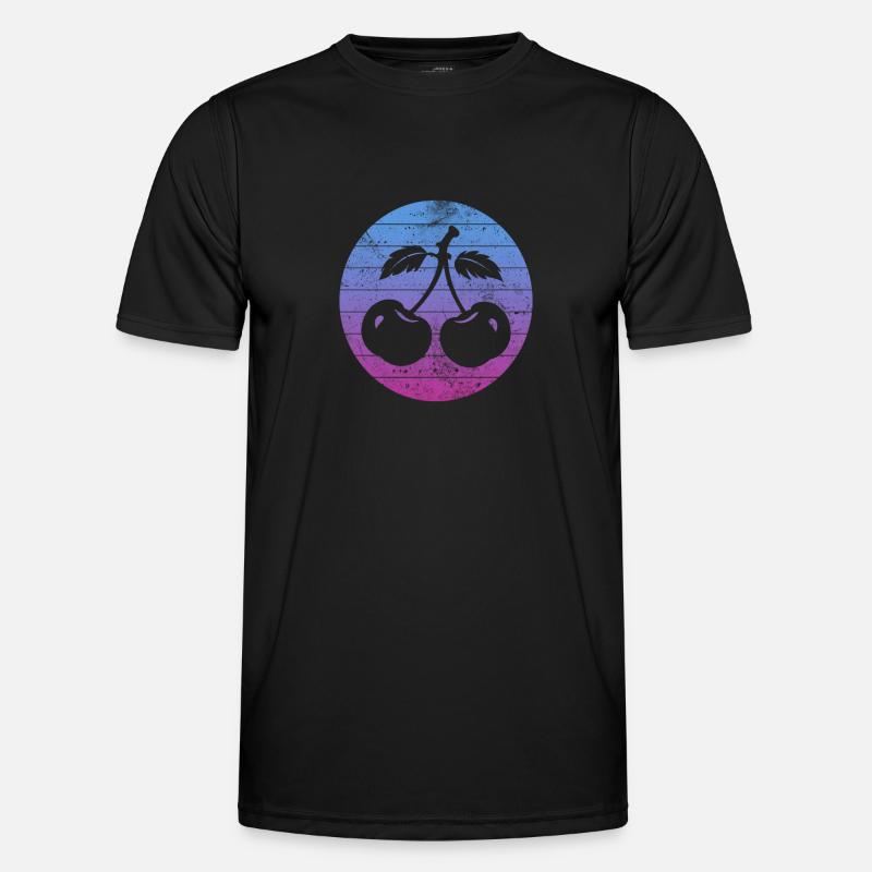 Kirsche - Männer Funktions-T-Shirt - Schwarz