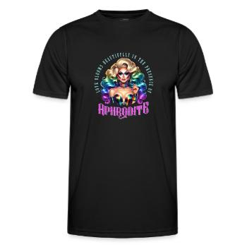 Pride LGBTQ Drag Queen Aphrodite Elegance - Männer Funktions-T-Shirt - Schwarz - Vorne - AI Model Male 178 dark (178cm)