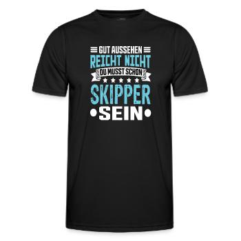 Skipper - Männer Funktions-T-Shirt - Schwarz - Vorne - AI Model Male 178 dark (178cm)