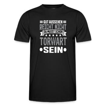 Torwart - Männer Funktions-T-Shirt - Schwarz - Vorne - AI Model Male 178 dark (178cm)