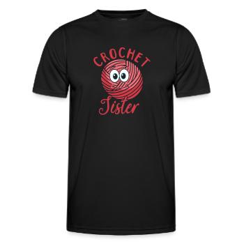 Crochet Crocheting Sister Crochet Sister - Männer Funktions-T-Shirt - Schwarz - Vorne - AI Model Male 178 dark (178cm)