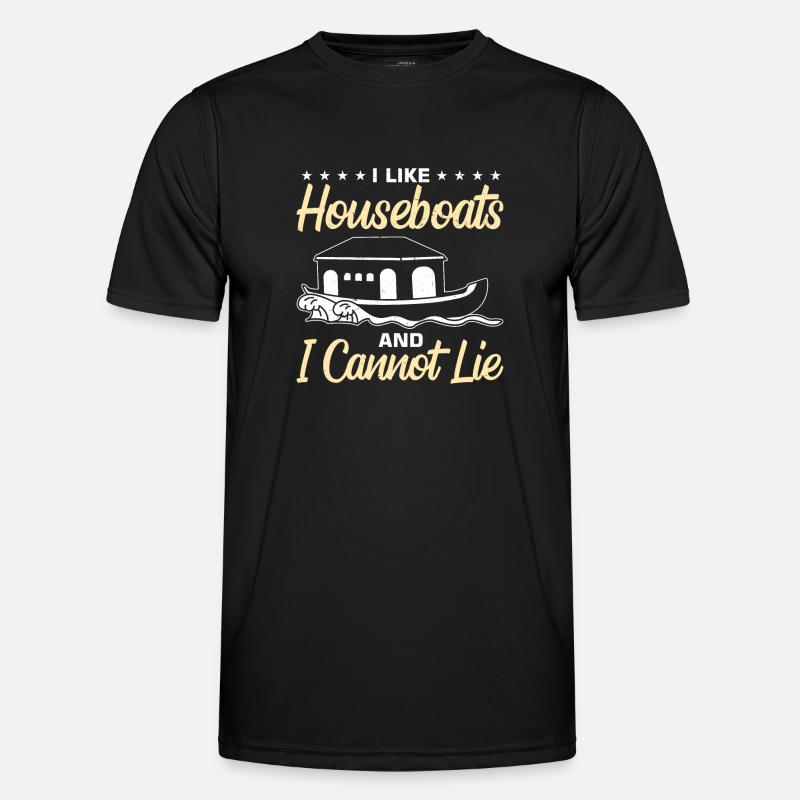 Witziger Hausboot Spruch - Männer Funktions-T-Shirt - Schwarz