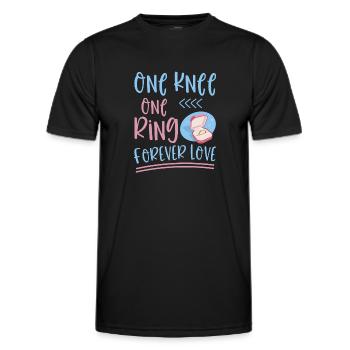 Un genou une bague Amour éternel 4 - T-shirt sport Homme - noir - Devant - AI Model Male 178 dark (178cm)