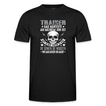 Trainer - Männer Funktions-T-Shirt - Schwarz - Vorne - AI Model Male 178 dark (178cm)