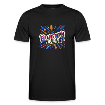 Brainstormy Buddy 10 - T-shirt sport Homme - noir - Devant - AI Model Male 178 dark (178cm)