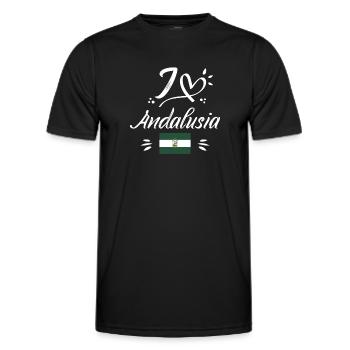 Sevilla Flagge Iberische Halbinsel Spanien - Männer Funktions-T-Shirt - Schwarz - Vorne - AI Model Male 178 dark (178cm)