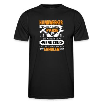 Handwerker Machen Keine Pause - Männer Funktions-T-Shirt - Schwarz - Vorne - AI Model Male 178 dark (178cm)