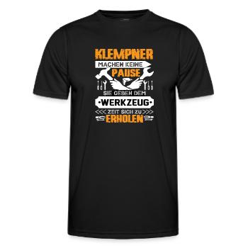 Klempner Machen keine Pause - Männer Funktions-T-Shirt - Schwarz - Vorne - AI Model Male 178 dark (178cm)