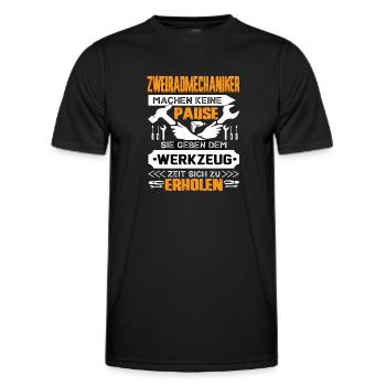 Zweiradmechaniker Machen Keine Pause - Männer Funktions-T-Shirt - Schwarz - Vorne - AI Model Male 178 dark (178cm)