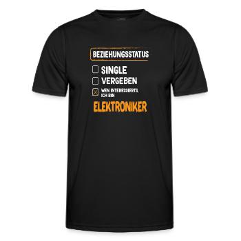 Statut de la relation de technicien en électronique - T-shirt sport Homme - noir - Devant - AI Model Male 178 dark (178cm)