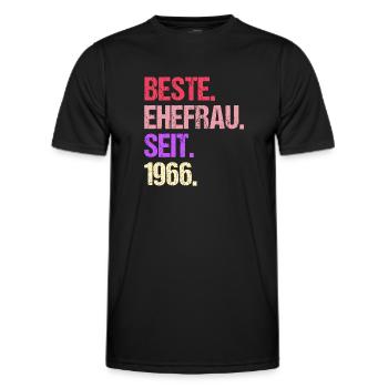 Valentinstag Beste Ehefrau Seit 1966 - Männer Funktions-T-Shirt - Schwarz - Vorne - AI Model Male 178 dark (178cm)