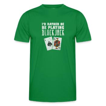 Black Jack Blackjack Kartenspiel Casino Geschenk - Männer Funktions-T-Shirt - Kelly Green - Vorne - AI Model Male 178 dark (178cm)