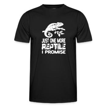 Just One More Reptile I Promise Reptilen Echse - Männer Funktions-T-Shirt - Schwarz - Vorne - AI Model Male 178 dark (178cm)
