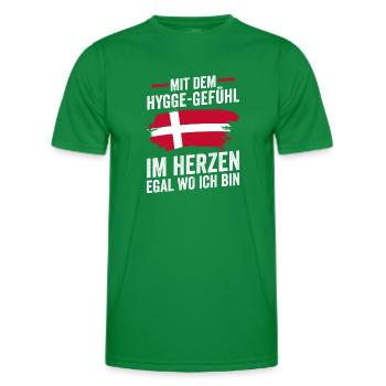 Danes Danish Denmark - Men's Functional T-Shirt - kelly green - Front - AI Model Male 178 dark (178cm)