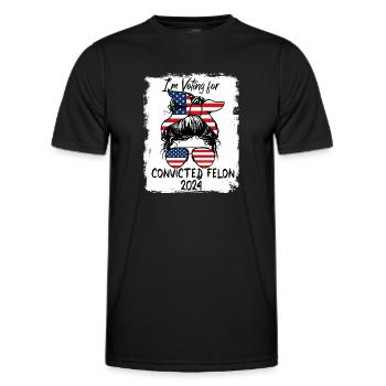 Je vote pour un criminel condamné - 2024 - T-shirt sport Homme - noir - Devant - AI Model Male 178 dark (178cm)