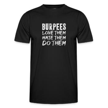 Burpees - Männer Funktions-T-Shirt - Schwarz - Vorne - AI Model Male 178 dark (178cm)