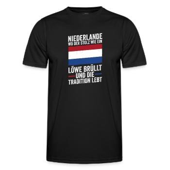 Pays-Bas Pays-Bas Pays-Bas - T-shirt sport Homme - noir - Devant - AI Model Male 178 dark (178cm)