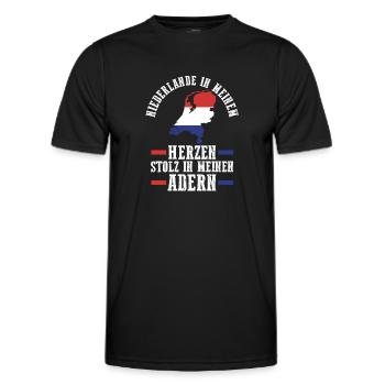 Pays-Bas Pays-Bas Pays-Bas - T-shirt sport Homme - noir - Devant - AI Model Male 178 dark (178cm)