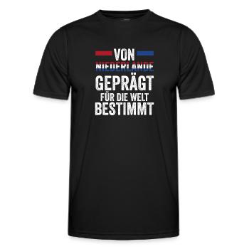 Pays-Bas Pays-Bas Pays-Bas - T-shirt sport Homme - noir - Devant - AI Model Male 178 dark (178cm)