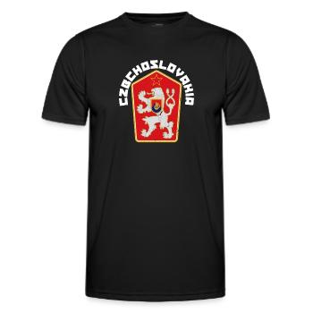 Tschechische Republik Slowakei Geschichte Land - Männer Funktions-T-Shirt - Schwarz - Vorne - AI Model Male 178 dark (178cm)