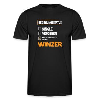 Winemaker Relationship Status Winemaker Wine Profession - Men's Functional T-Shirt - black - Front - AI Model Male 178 dark (178cm)