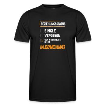 Anlagenmechaniker Beziehungsstatus Klempner - Männer Funktions-T-Shirt - Schwarz - Vorne - AI Model Male 178 dark (178cm)