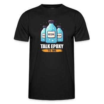 Drôle de dicton en résine époxy - T-shirt sport Homme - noir - Devant - AI Model Male 178 dark (178cm)