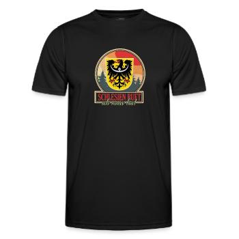 Schlesien Heimatland Polen Schläsig Flagge - Männer Funktions-T-Shirt - Schwarz - Vorne - AI Model Male 178 dark (178cm)