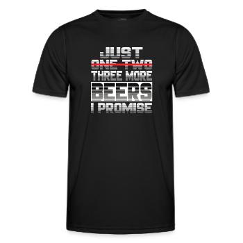 Just One More Beer I Promise Bier Biertrinker - Männer Funktions-T-Shirt - Schwarz - Vorne - AI Model Male 178 dark (178cm)