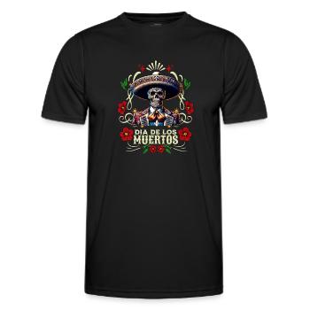 Dia de los Muertos Coloré - T-shirt sport Homme - noir - Devant - AI Model Male 178 dark (178cm)