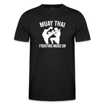 Muay Thai fighting Mode On - Thai Boxing Muay Thai - Männer Funktions-T-Shirt - Schwarz - Vorne - AI Model Male 178 dark (178cm)