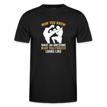 Awesome Muay Thai Fighter - Muay Thai Boxing - Männer Funktions-T-Shirt - Schwarz - Vorne - AI Model Male 178 dark (178cm)