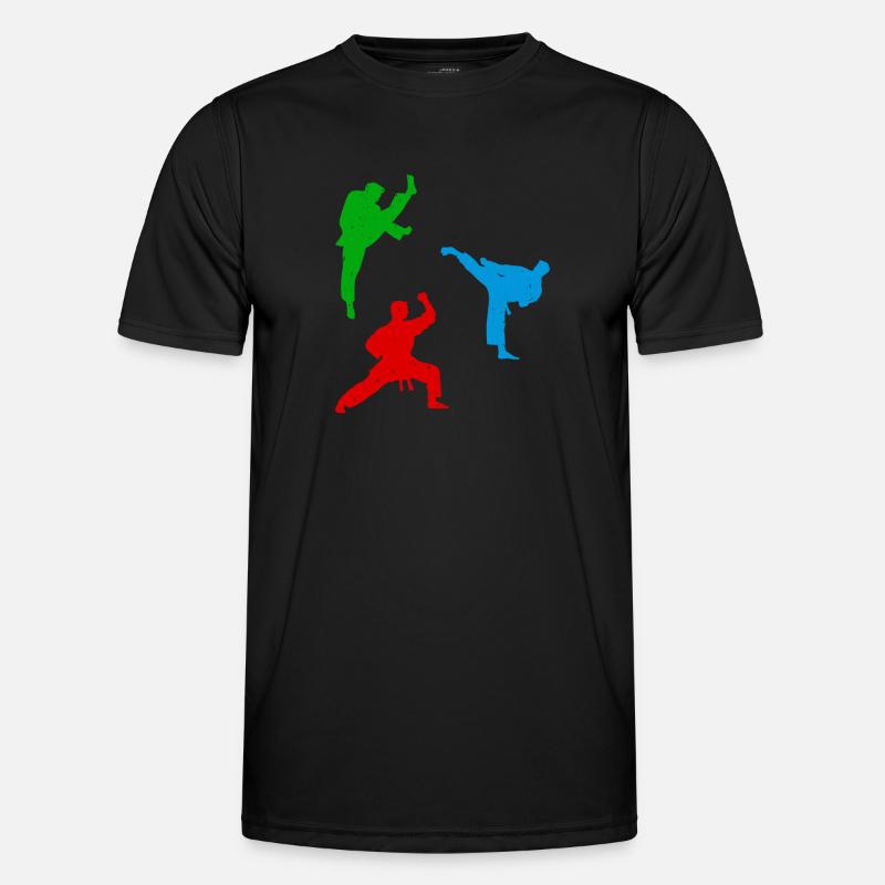 Karate silhouettes Karate fighter - Men's Functional T-Shirt - black