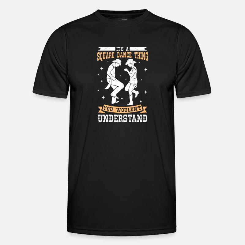 Witziger Square Dance Spruch - Männer Funktions-T-Shirt - Schwarz