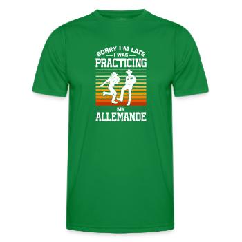 Witziger Square Dance Spruch - Männer Funktions-T-Shirt - Kelly Green - Vorne - AI Model Male 178 dark (178cm)