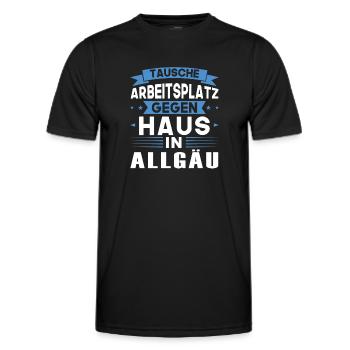 Allgäu Schwäbisch Süddeutschland Geschenk - Männer Funktions-T-Shirt - Schwarz - Vorne - AI Model Male 178 dark (178cm)
