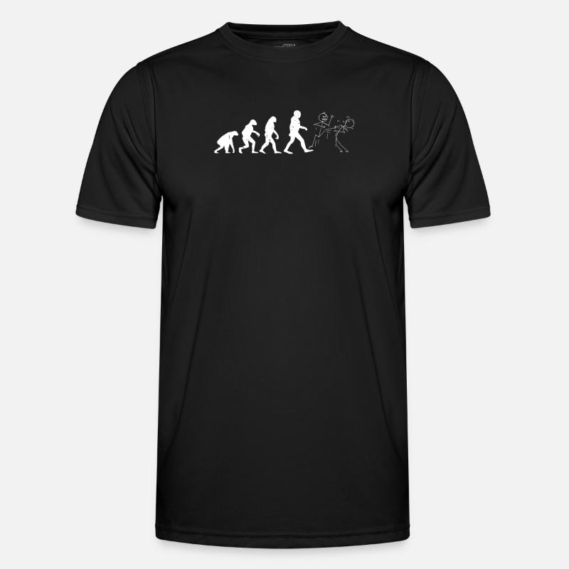 Funny Karate Evolution - Männer Funktions-T-Shirt - Schwarz