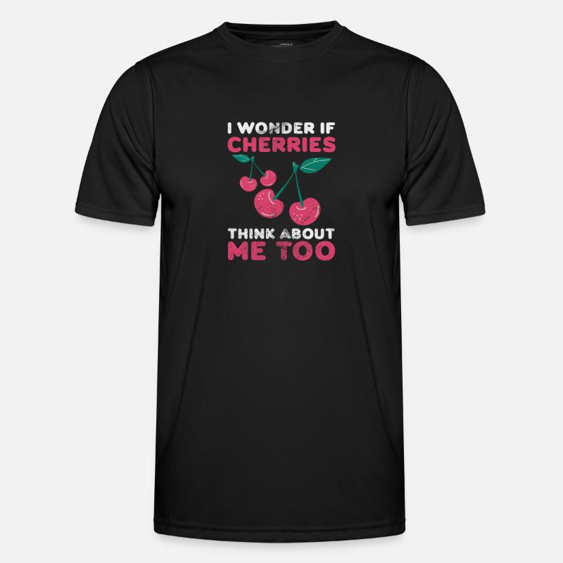 Kirsche - Männer Funktions-T-Shirt - Schwarz