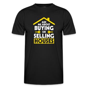 Immobilienmakler - Männer Funktions-T-Shirt - Schwarz - Vorne - AI Model Male 178 dark (178cm)