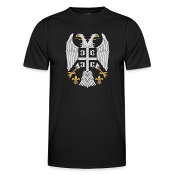 Serbe Serbien Adler Balkan Urlaub National Herkunf - Männer Funktions-T-Shirt - Schwarz - Vorne - AI Model Male 178 dark (178cm)